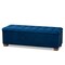 Baxton Studio Roanoke Navy Blue Velvet Upholstered Grid-Tufted Storage Ottoman Bench 160-9929 - alternate 1